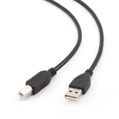 Кабель Cablexpert USB A-B 1.8m экран. черный (CCP-USB2-AMBM-6)