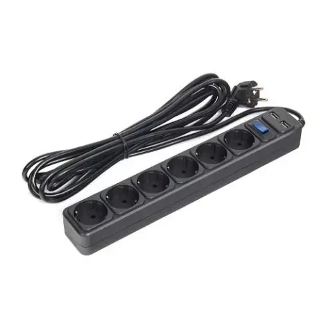 Сетевой фильтр SVC ZC6S 50M USB 5 метра 6 розеток 2xUSB img.0-m