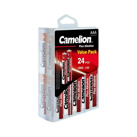 Батарейка CAMELION Plus Alkaline, AAA, 1.5V, 1150 mAh, 24 шт (LR03 PBH24) img.0-m