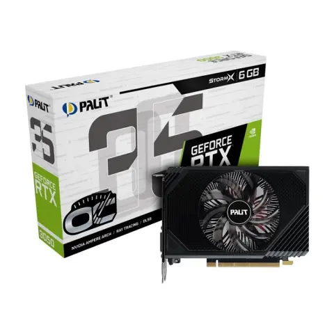 6GB RTX3050 GDDR6 96 bit PALIT STORMX OC (NE63050S18JE 1072F) img.0-m