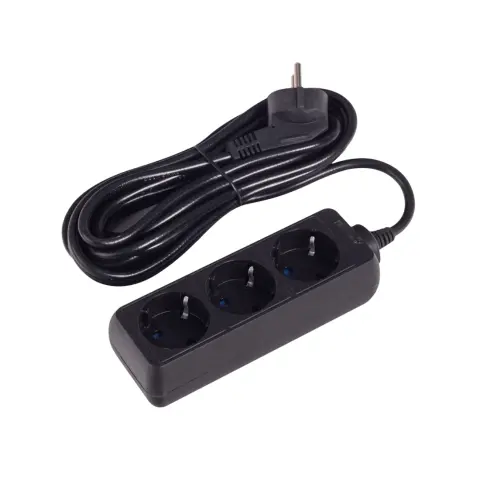Удлинитель SVC 3 розетки 5 метров 240В 10A Чёрный (GXC3S 50M) 