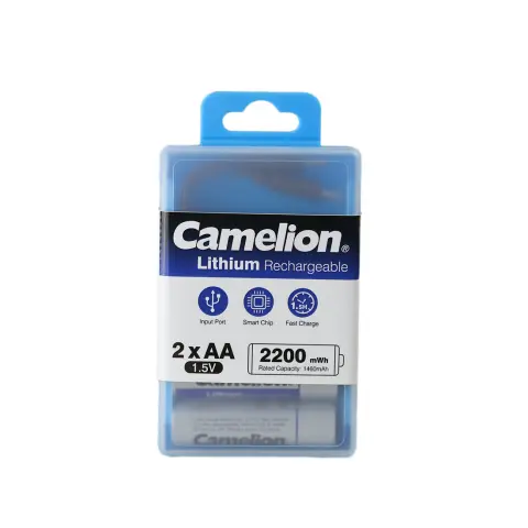 Аккумулятор CAMELION AA 1.5V 2200mAh 2шт заряд от USB (UB AA2200 PBH2) img.0-m